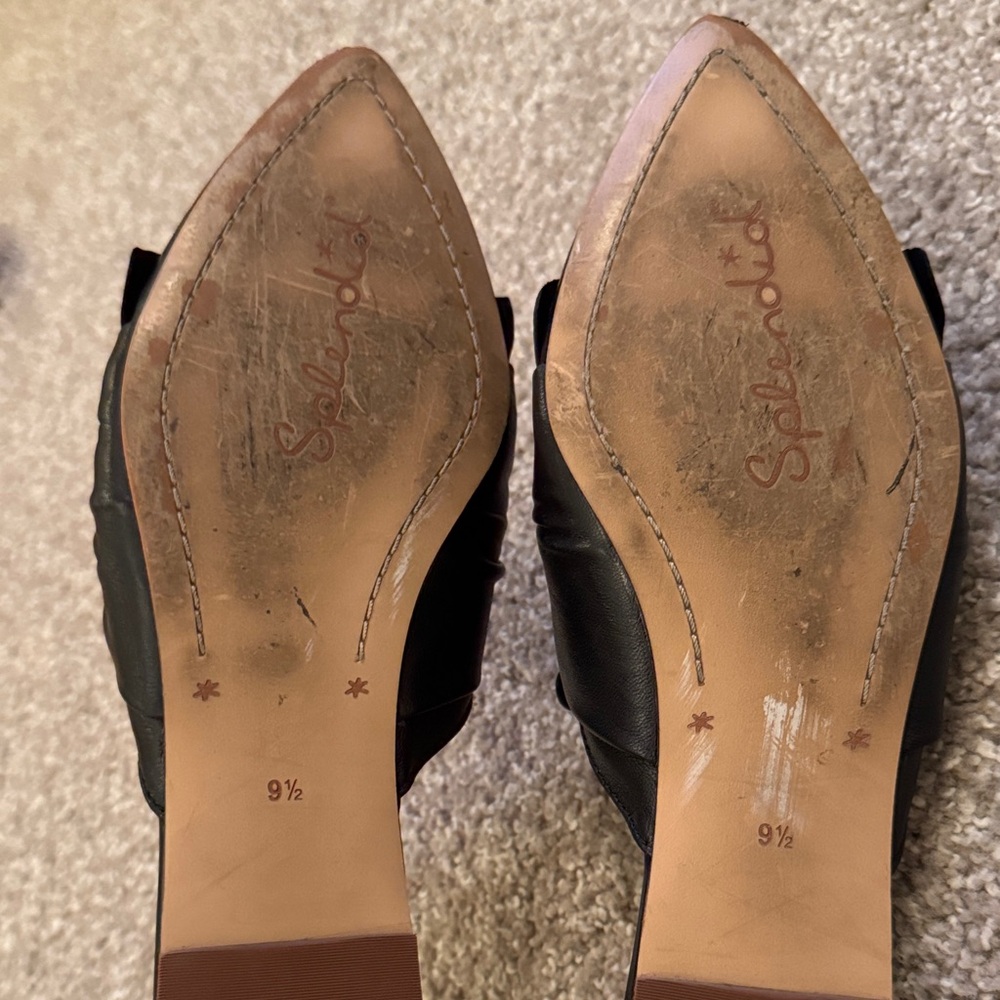 Splendid Black Pointed Toe Knot Mules - Picture 3 of 3